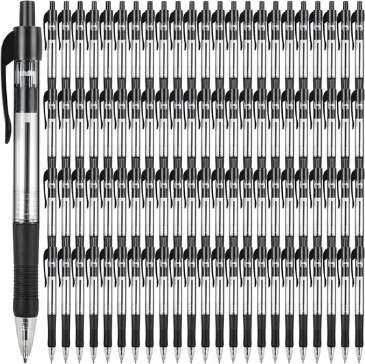 200 Pack Ballpoint Pens Bulk, Black Gel Ink Pens, 1.0 mm Medium Point Pen, Retractable Smooth Writing Pen with Comfortable Grip for Journal Writing Home Office Supplies (Black Ink)