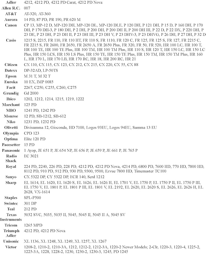 (12 Pack) Calculator Ink Roller Fits Sharp EL-1801V EL-1750V EL-1611V Casio HR-170RC HR-200RC HR-300RC Canon P23-DHV-3 and More Black/Red IR-40T CP-13 EA-772R Compatible/Replacement by COMPUMATIC