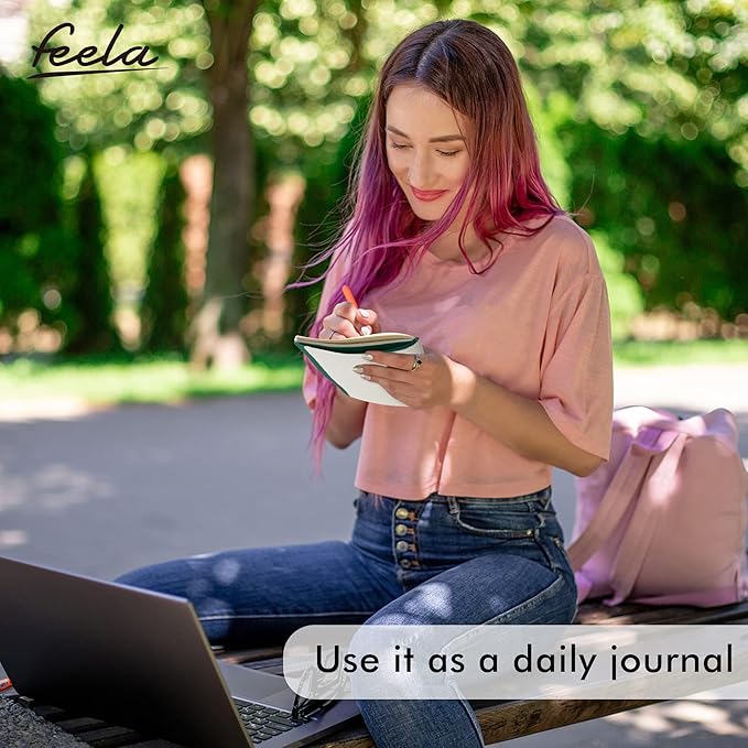 16 Pack Soft Cover Journal Bulk, Feela Lined Notebooks College Ruled for Work for Women Girl Writing, Blank Travel Journal Note Taking Notebook School Business Supplies, 8.2” x 5.5”, A5, Dark Green