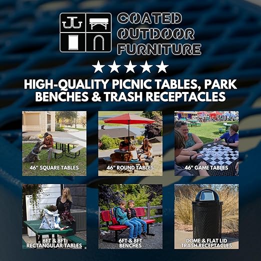 32-Gallon Heavy-Duty Expanded Metal Round Trash Receptacle, Commercial Outdoor Waste Bin with Liner & Dome Lid – Made in America (Textured Yellow)