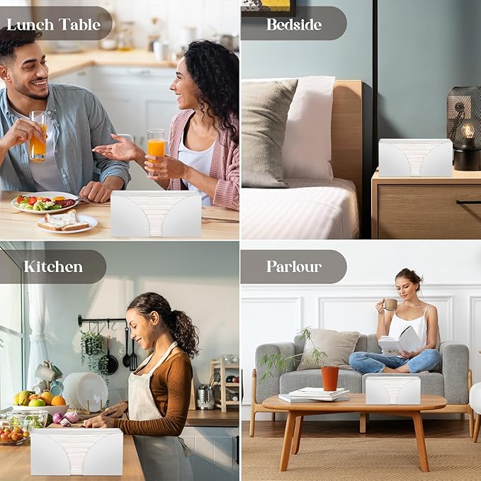 1PCS White Paper Towel Dispenser Countertop, Acrylic Paper Towel Holder for Bathroom Folded Countertop Paper Towel Holder Trifold Napkin Holder for Z-fold, C-fold, MultiFold Trifold - Home Kitchen