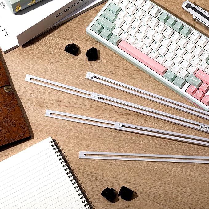 12 Pcs Metal Adjustable File Cabinet Rails Set Include 8 Hanging File Rail Clips 4 Cabinet Dividers Bars Suitable for Cabinets with Drawer Thickness Less Than 1/8 Inch(Silver,18-32.5 Inch)