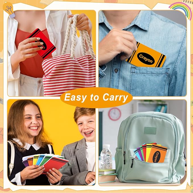 48 Pack Mini Crayon Notebooks Back to School Bulk Favor Crayons Pattern Small Journals Pocket Notepad Cute Notebook for Students Teacher Appreciation Gift First Day of School Classroom Prize 5x3 Inch