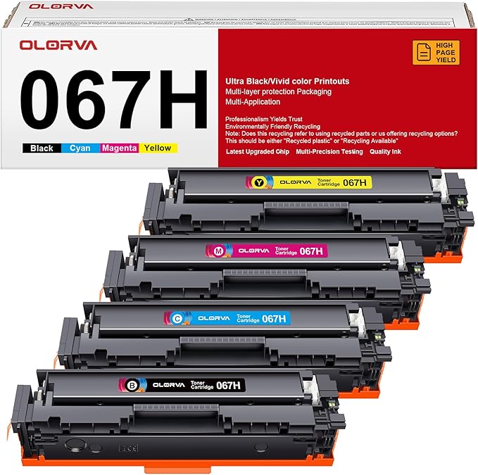 067H 067 Toner Cartridge Set - MF656Cdw MF654Cdw Toner Replacement for Canon 067 067H, for Canon MF656cdw Toner Cartridges, for Color ImageClass MF656Cdw LBP632Cdw MF654Cdw MF653Cdw LBP633Cdw (4 Pack)
