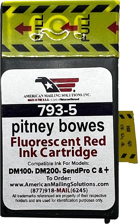 2-Pack | PB 793-5 Fluorescent Ink Cartridge Replacement for: SendPro 300, C200, C300, C400, C425 - DM Series P700, DM100, DM100i, DM125i, DM150i, DM175i, DM200L, DM225 Postage Meters