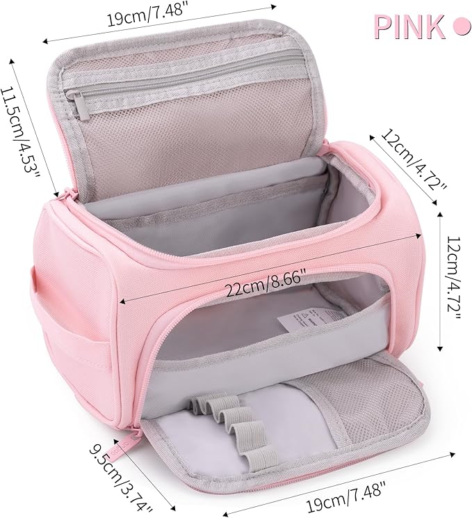 HVOMO Big Capacity Pencil Case High Large Storage Pouch Marker Pen Case Travel Simple Stationery Bag School College Office Organizer for Teens Girls Adults Student（Pink）