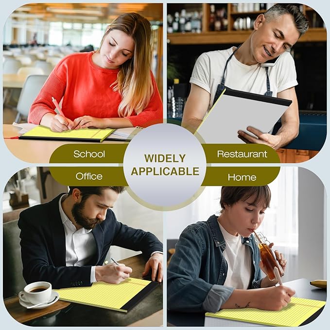 12 Pack Legal Pads 8.5" x 11" College Ruled Yellow Note Pads 8.5 x 11 Inch Micro-Perforated Notepad 600 Sheets in Total Lined Writing Paper Notebook for Office, School Supplies & To-Do Lists