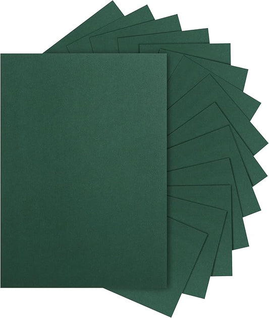 100 Sheets Dark Green Cardstock 8.5 x 11 Crafting Paper, 200gsm/75lb Heavyweight Paper Christmas Green Card Stock for DIY Cards Making, Greeting Cards, Invitations, Party Decorations, Menus