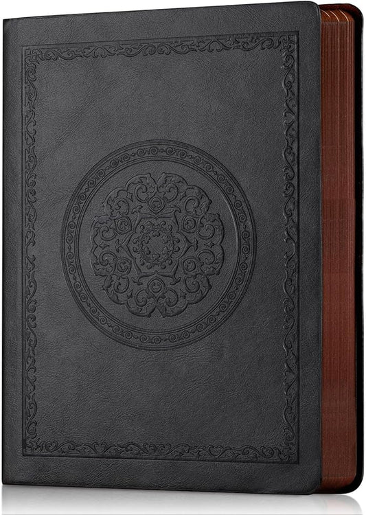 2025 Leather Vintage Journal Notebook,300 Pages,Leather Softcover Lined Journal Notebooks for Women Men,Notebook Journals for Writing Travel,Business,Office,5.7'' X 8.3'',Black