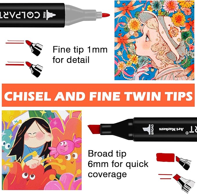 168 Colors Alcohol Markers Brush Tip Dual Tip Art Markers for Kids Marker Pens with Pen Holder and Carry Bag for Adult Coloring Painting Supplies Perfect for Painting, Coloring, Sketching and Drawing