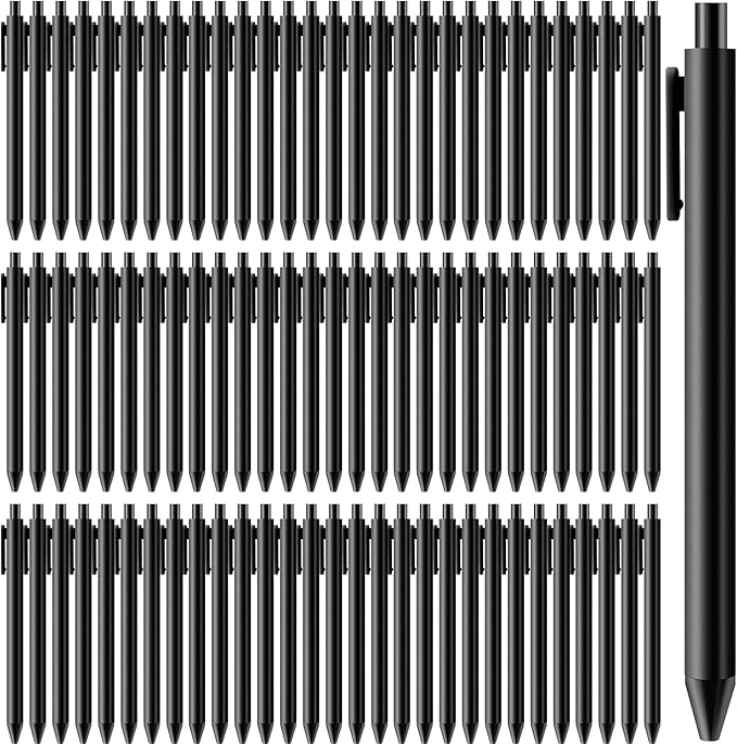 100 Pack Ballpoint Pens,Black Ink Retractable Ballpoint Pens,Comfortable Grip,Smooth Writing Pen,Medium Point 1.0mm Click Pen for Office, Home(Black)