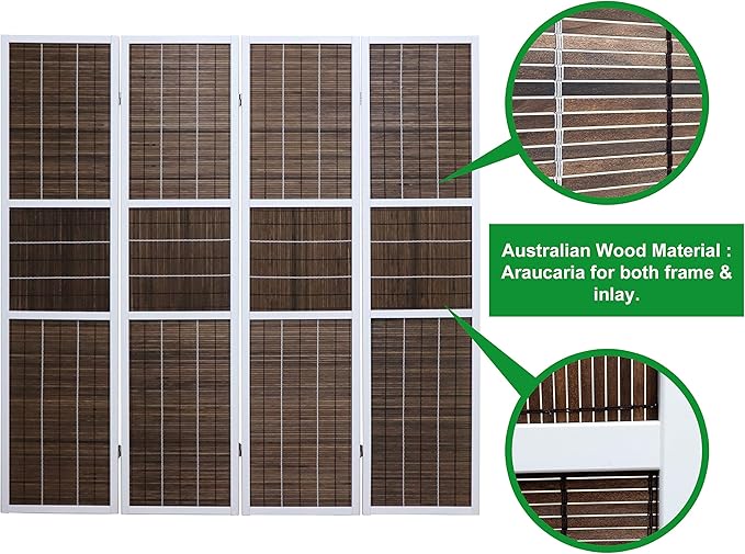 4 Panel 6ft Tall Modern Style Standing Wall Partition Room Divider Panel Indoor Separation, Folding Privacy Screens, Living Room, Partition & Space Divider, Freestanding Inexpensive