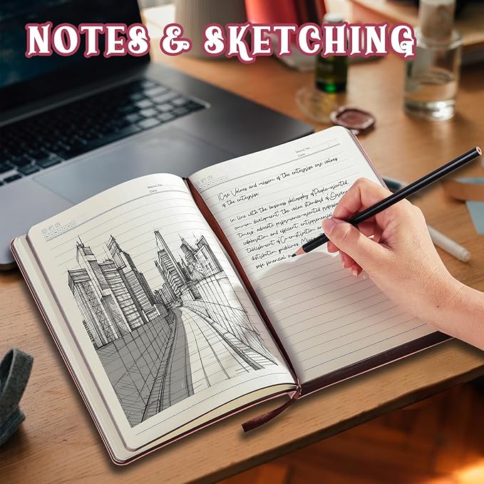 2025 Leather Vintage Journal Notebook,300 Pages,Leather Softcover Lined Journal Notebooks for Women Men,Notebook Journals for Writing Travel,Business,Office,8.5'' X 11.3''