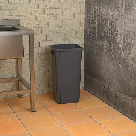 23 Gallon Grey Square Commercial Trash Can