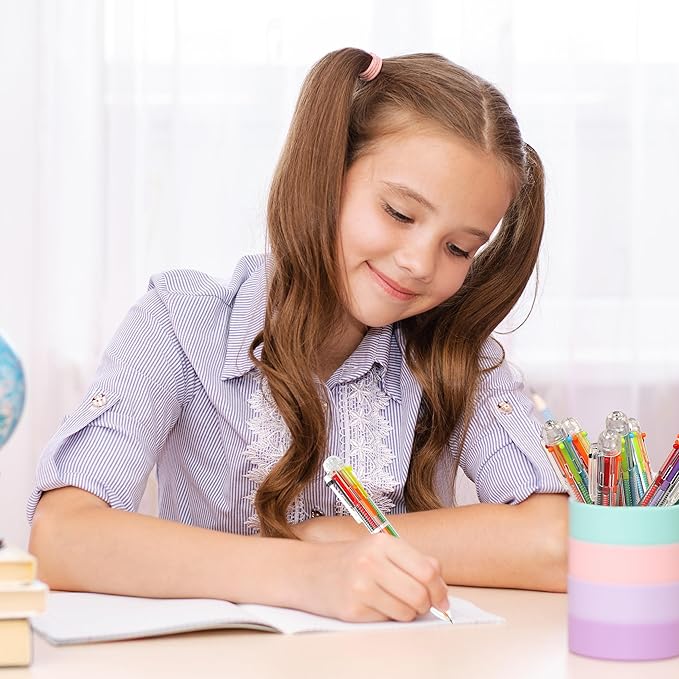 30 PCS 6-in-1 Multicolor Ballpoint Pens 0.5mm Party Favors 6 Colors Retractable Multicolor Pen for Office School Supplies Kids Students Children Birthday Party Favors Gifts Fun Pens (30)