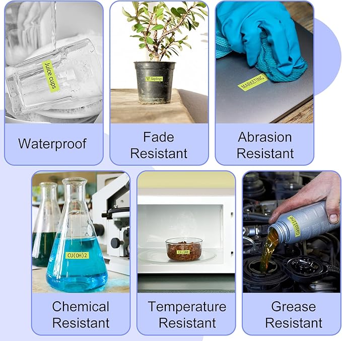 2 Pack Compatible for Ptouch TZe-C41 TZ-C41 TZe TZ Label Tape 18mm 0.7'' Laminated Black on Fluo Yellow Label Maker Tape for PT-D600 PT-D610BT PT-D600VP PT-P710BT PT-P750W