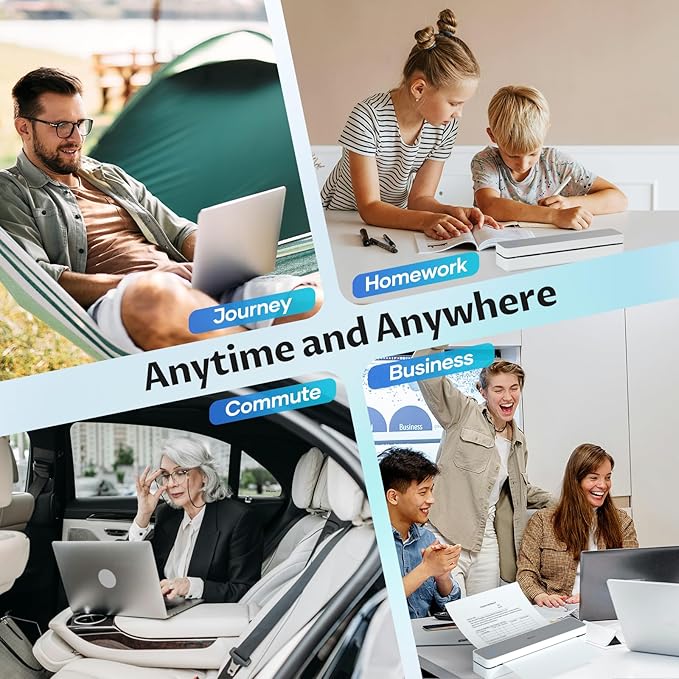 iDPRT Portable Thermal Printer,Wireless Printer for Travel Support 8.5" X 11" US Letter& A4&A5 Thermal Paper, Bluetooth Inkless Printers Compatible with Android and iOS Phone&Laptop