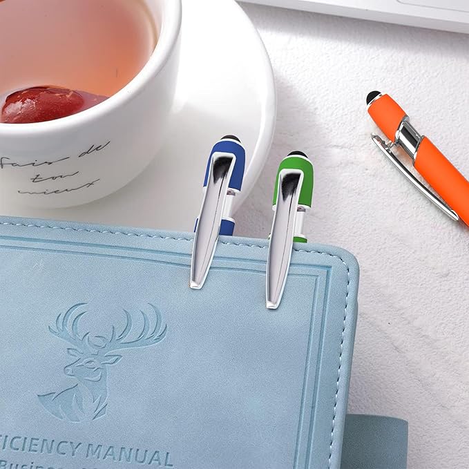 12 PCS 2 in 1 Stylus Ballpoint Pen with Stylus Tip, 1.0 mm Black Ink Metal Pen Stylus Pen for Touch Screens (Silver & Mix - 2)