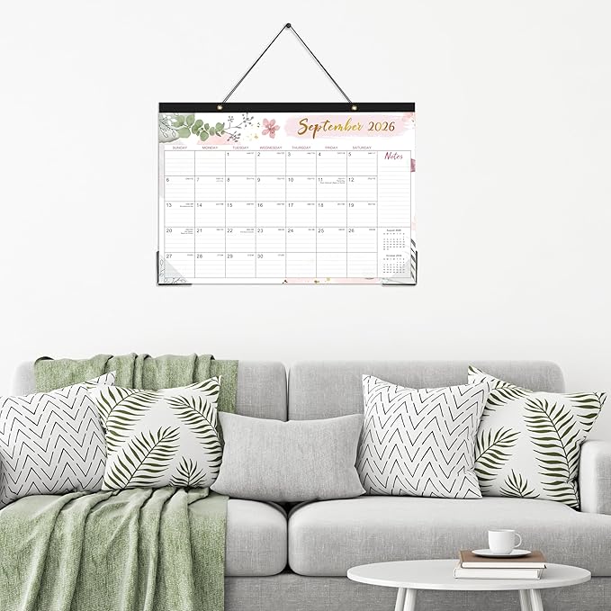 2026 Desk Calendar - Desk Calendar 2026, Jan 2026 - Dec 2026, 12 Monthly Desk/Wall Calendar Large 17" x 12", Large Ruled Blocks, Notes, Thick Paper