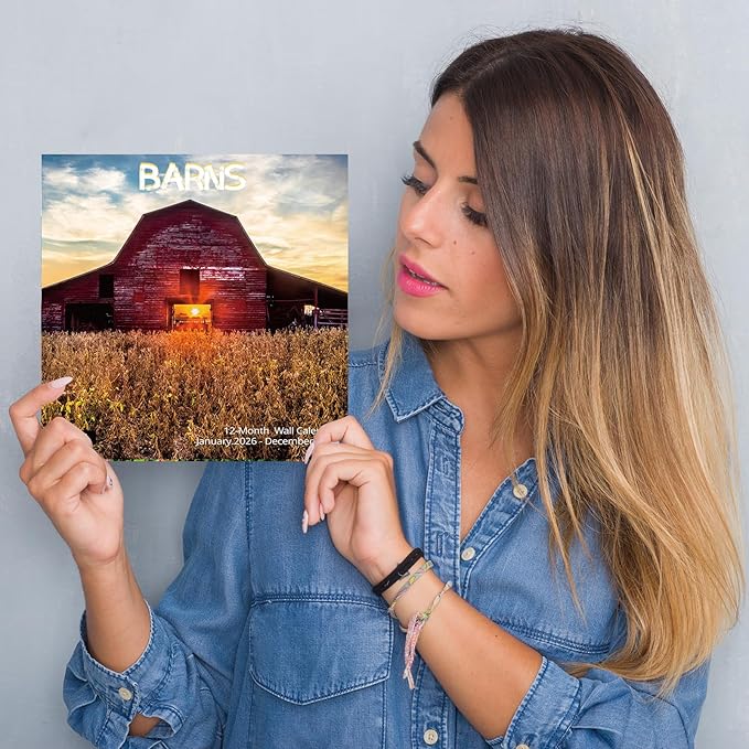 2026 Wall Calendar Barns | 12 Monthly Hangable Barns Calendars | 12" x 24" (Open) | Thick & Sturdy Paper for Organizing & Planning | Home and Office