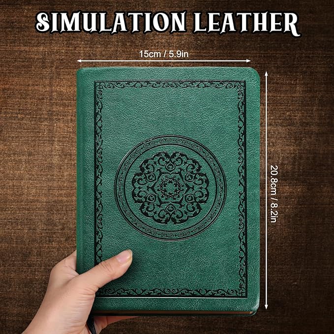 2025 Leather Vintage Journal Notebook,300 Pages,Leather Softcover Lined Journal Notebooks for Women Men,Notebook Journals for Writing Travel,Business,Office,5.7'' X 8.3'',Green