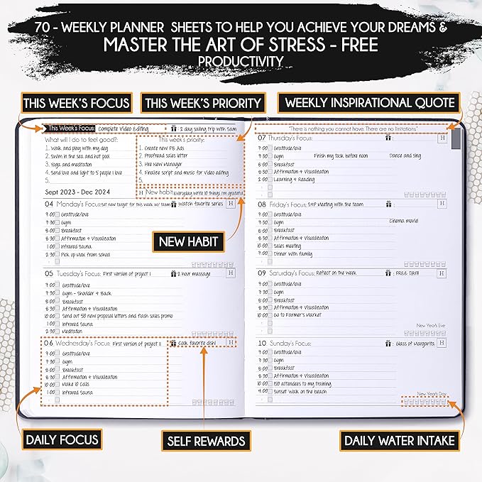 2025-2026 Planner Weekly and Monthly | 16-Month Life Planner to Increase Focus & Productivity | Reduce Overwhelm & Achieve Your Biggest Goals | Include Gift Box & Stickers | Sep 2025-Dec 2026