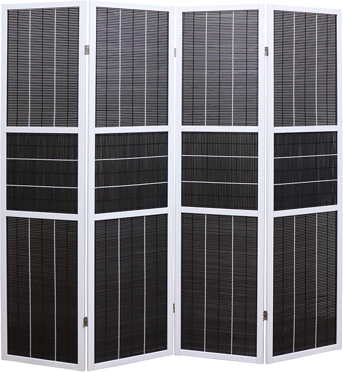 4 Panel 6ft Tall Modern Style Standing Wall Partition Room Divider Panel Indoor Separation, Folding Privacy Screens, Living Room, Partition & Space Divider, Freestanding Inexpensive