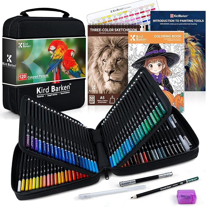 147 PCS Colored Pencils for Adult Coloring Books – 120 Colored Pencils, 3-Color Sketchbook, Coloring Book, Tools, Soft Core Oil Based,Blending Shading,Art Supplies for Beginners & Adults