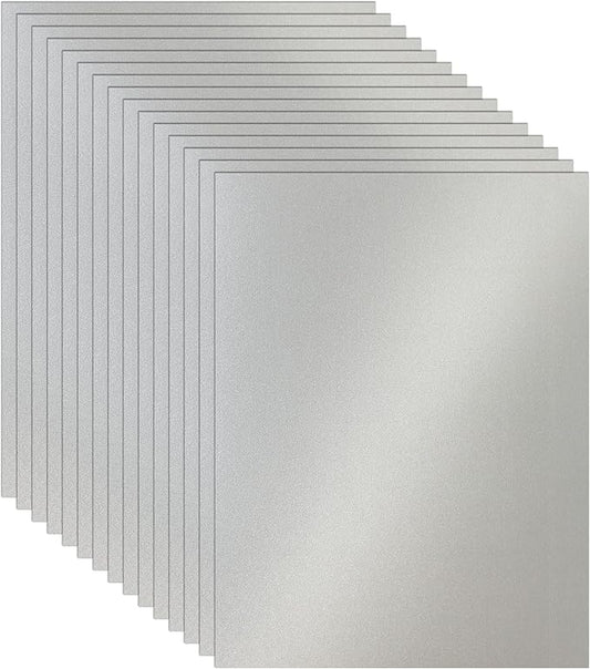 28 Sheets Silver Shimmer Cardstock 8.5 x 11 Craft Paper, 92lb Premium Glossy Grey Paper Card Stock for Wedding, Scrapbooking, Business Cards, Making Cards, Menus